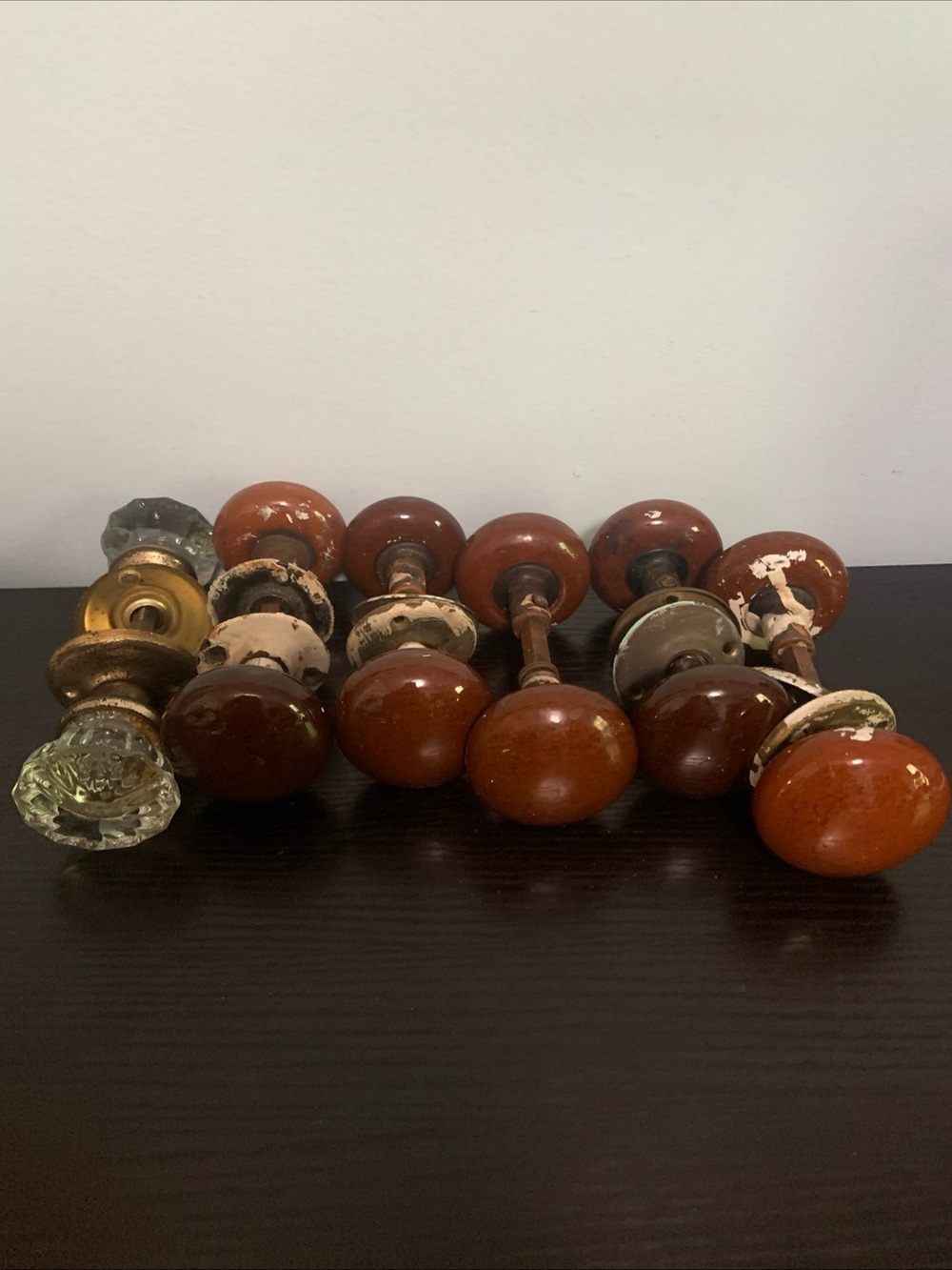Porcelain And Glass Doorknobs Lot Of 6.